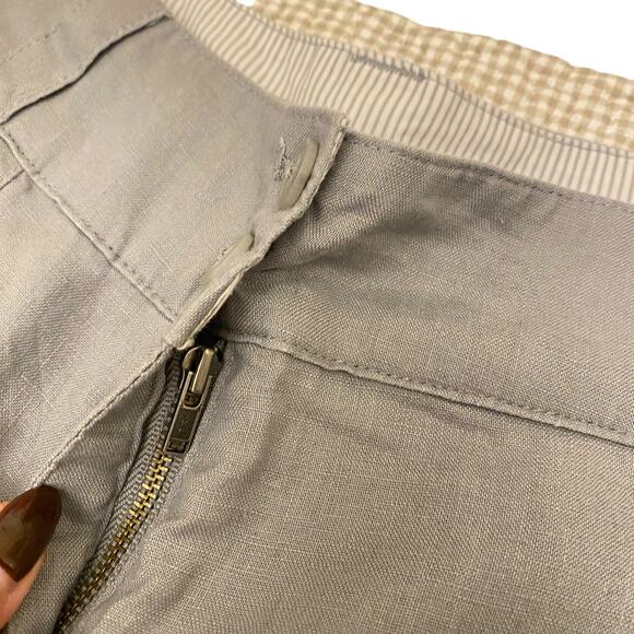 Women's Kenar 100% Linen Wide Leg Size Large Light Gray Pants Neutral Quiet Lux - Picture 4 of 14